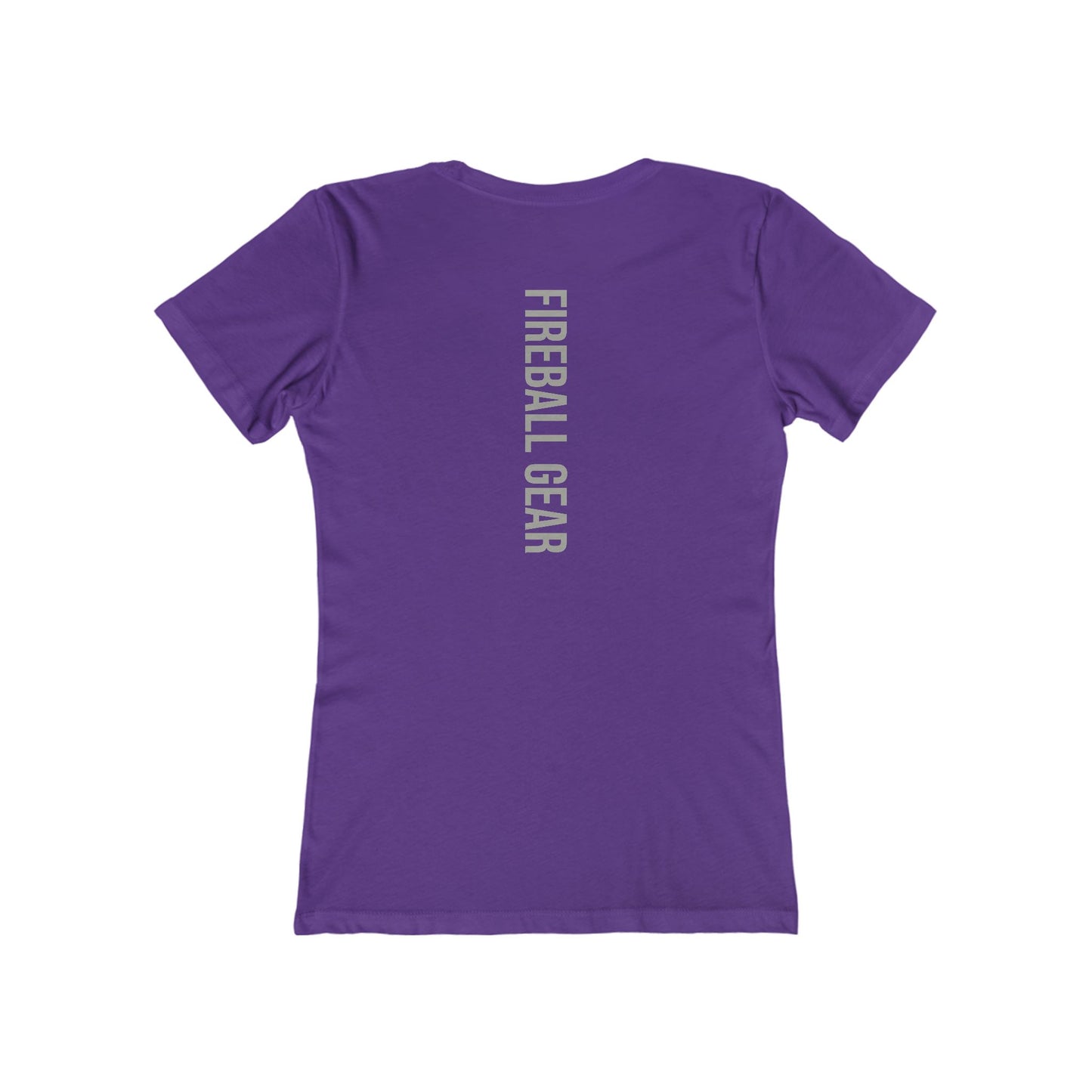 Fireball Gear - Flame & Gear - Gris y blanco - Camiseta ajustada para mujer