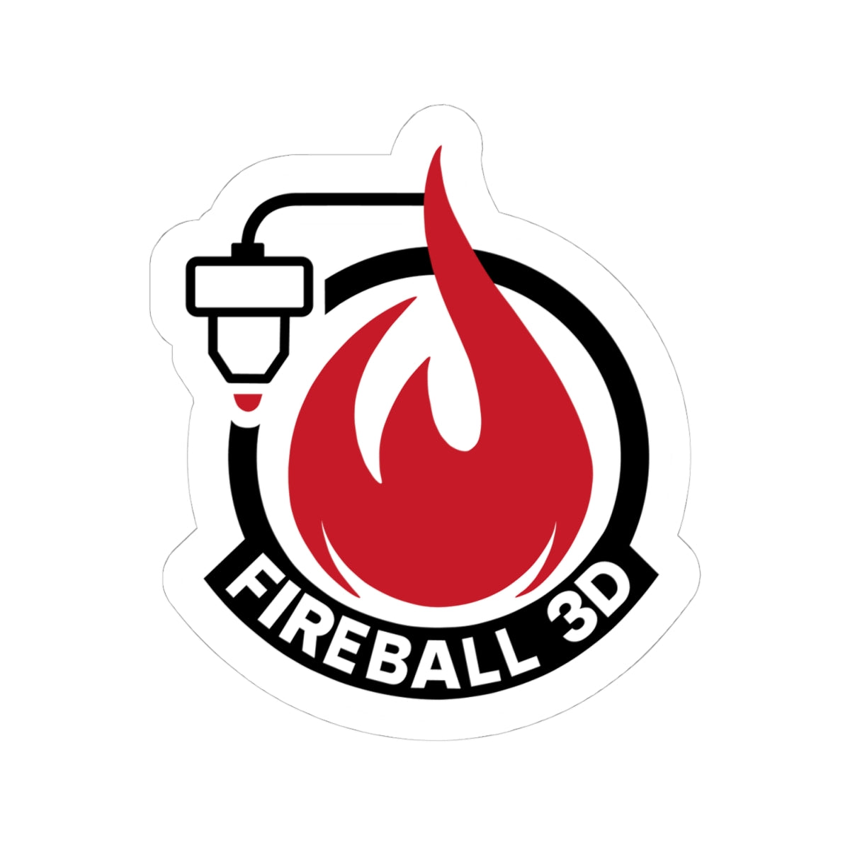 Fireball 3D - Logo Sticker