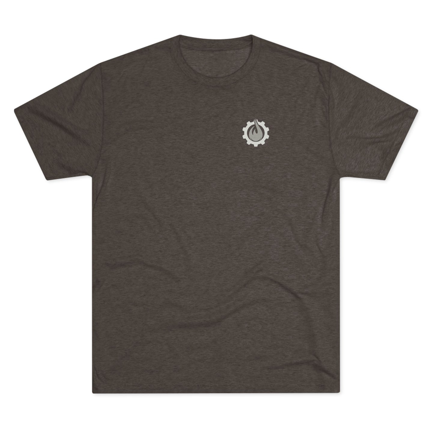 Fireball Gear - Flame &amp; Gear - Gris y blanco - Camiseta unisex de mezcla triple