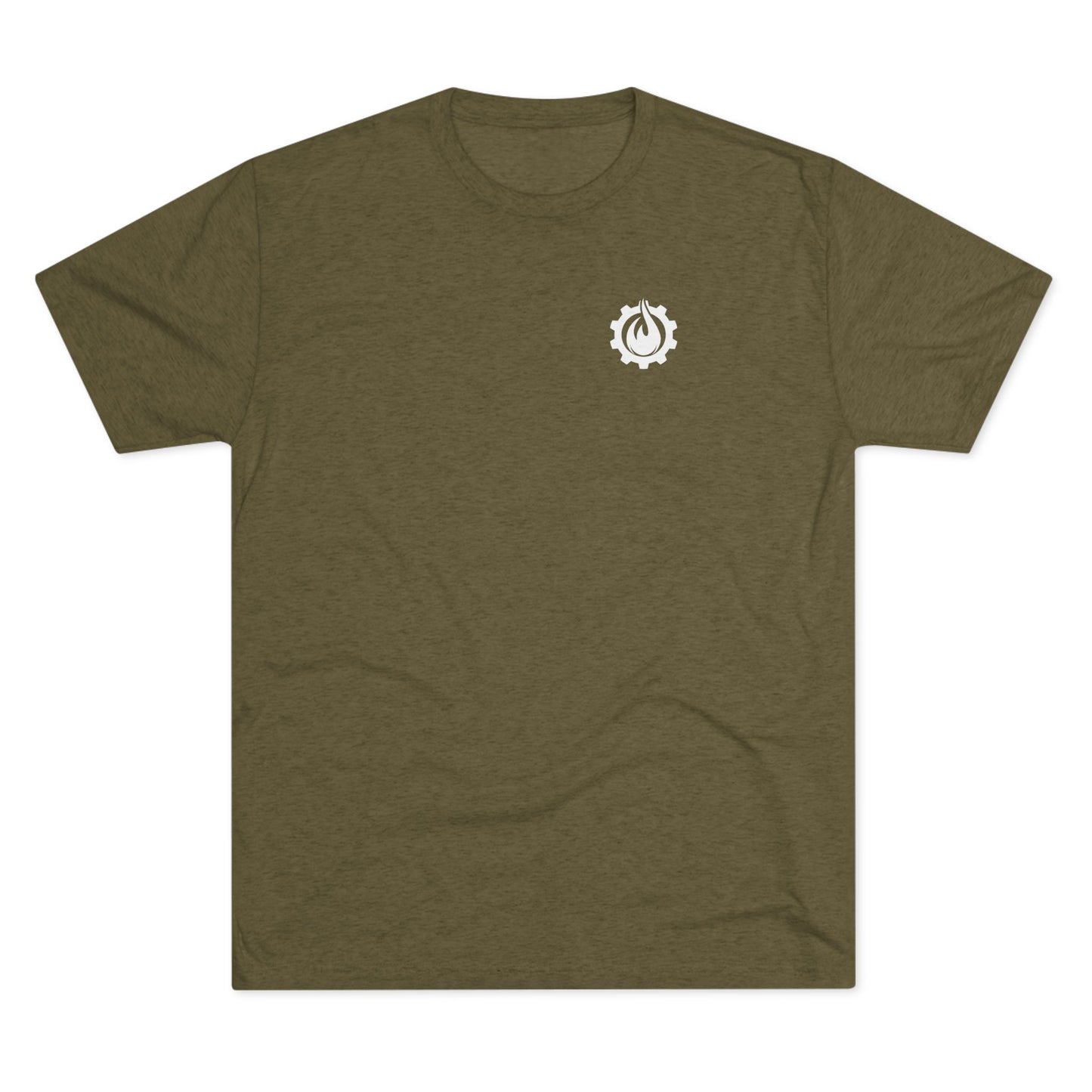 Fireball Gear - Flame &amp; Gear - Camiseta unisex de mezcla triple blanca