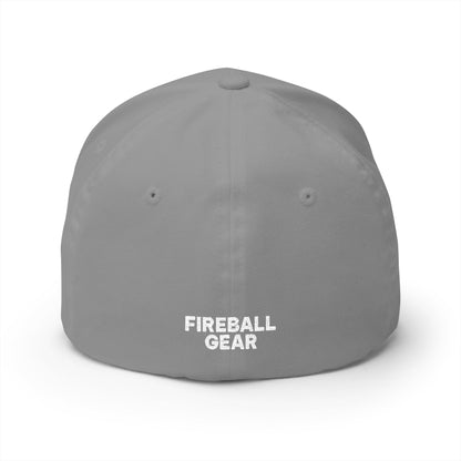 Beast Mode Series - Flame & Gear Circle - FlexFit Cap - Black & White