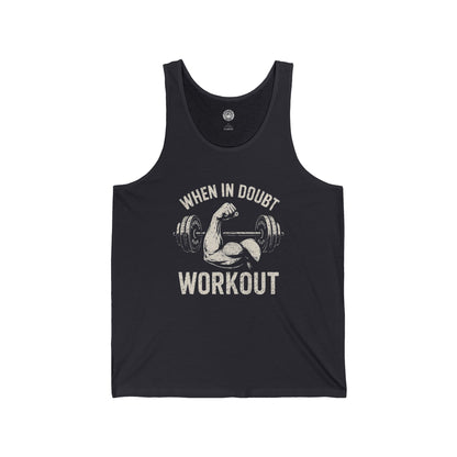 When in Doubt, Workout - Jersey Fitness Tank Top