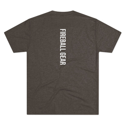 Fireball Gear - Flame & Gear Centered - White - Triblend T-shirt