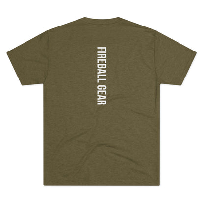 Fireball Gear - Flamme &amp; Ausrüstung zentriert - Weiß - Unisex Triblend T-Shirt