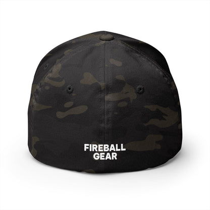 Beast Mode Series - Flame & Gear - FlexFit Cap - White