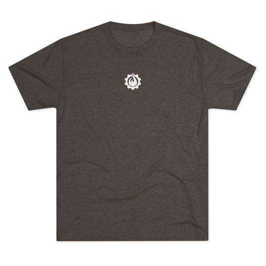 Fireball Gear - Flame & Gear Centered - White - Triblend T-shirt