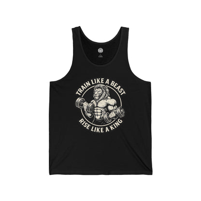 Beast Mode Series - Train Like a Beast, Rise Like a King - Fitness Jersey Tank Top