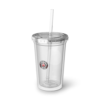 Fireball Fabrication – Isolierter Acrylbecher (473 ml) mit Deckel und Strohhalm