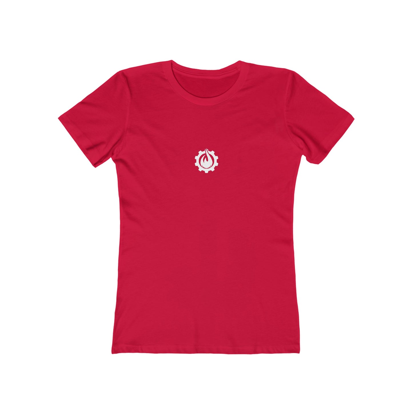 Fireball Gear - Flame &amp; Gear - Camiseta ajustada para mujer - Blanca