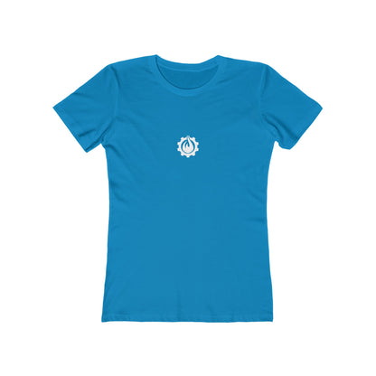 Fireball Gear - Flame &amp; Gear - Camiseta ajustada para mujer - Blanca
