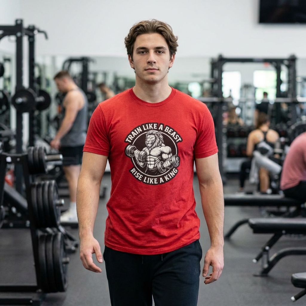 Beast Mode Serie - Trainiere wie ein Biest, erhebe dich wie ein König - Unisex Triblend T-Shirt