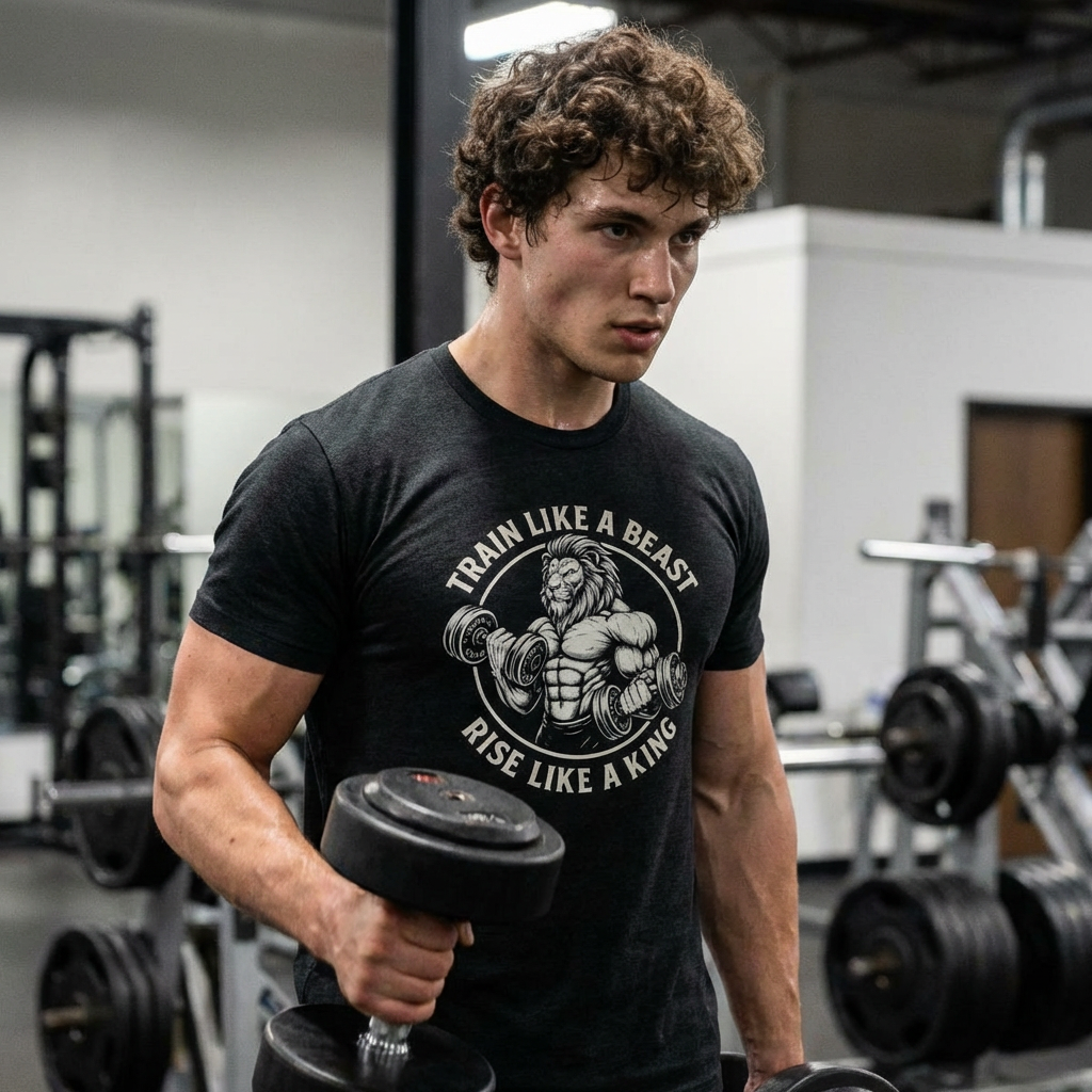 Beast Mode Serie - Trainiere wie ein Biest, erhebe dich wie ein König - Unisex Triblend T-Shirt