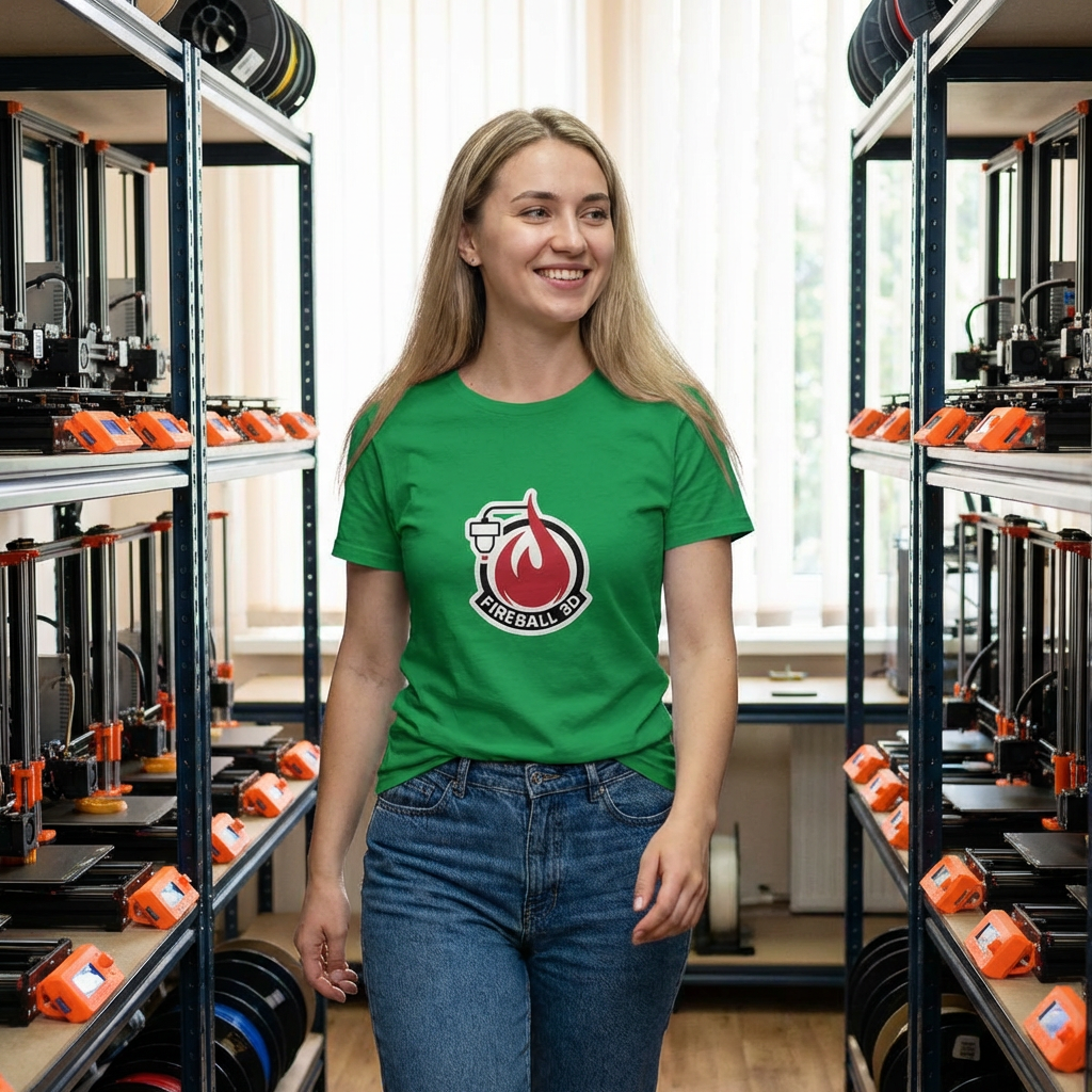 Fireball 3D Logo - Frauen Slim Fit T-Shirt