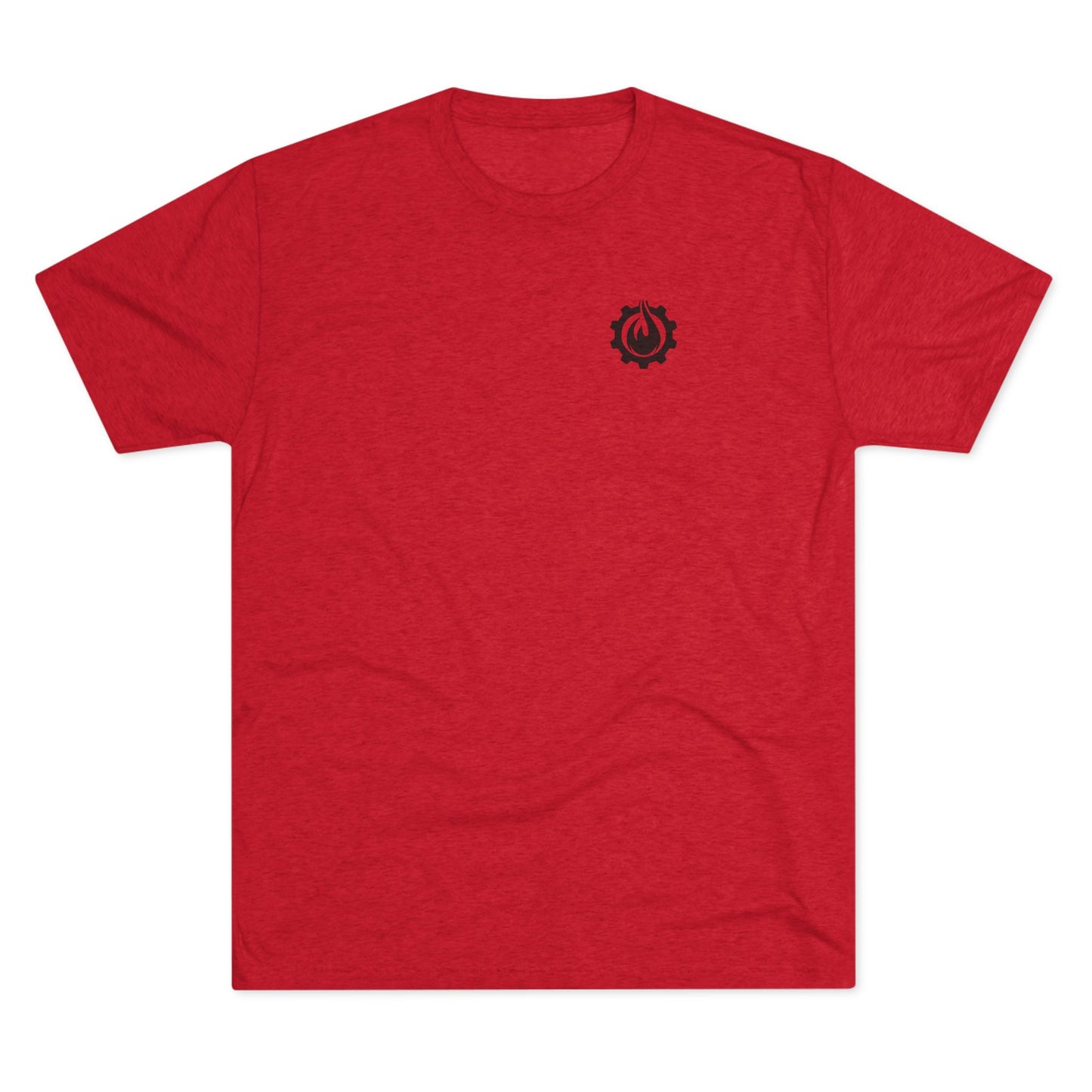 Fireball Gear - Flame &amp; Gear - Camiseta unisex de mezcla triple negra