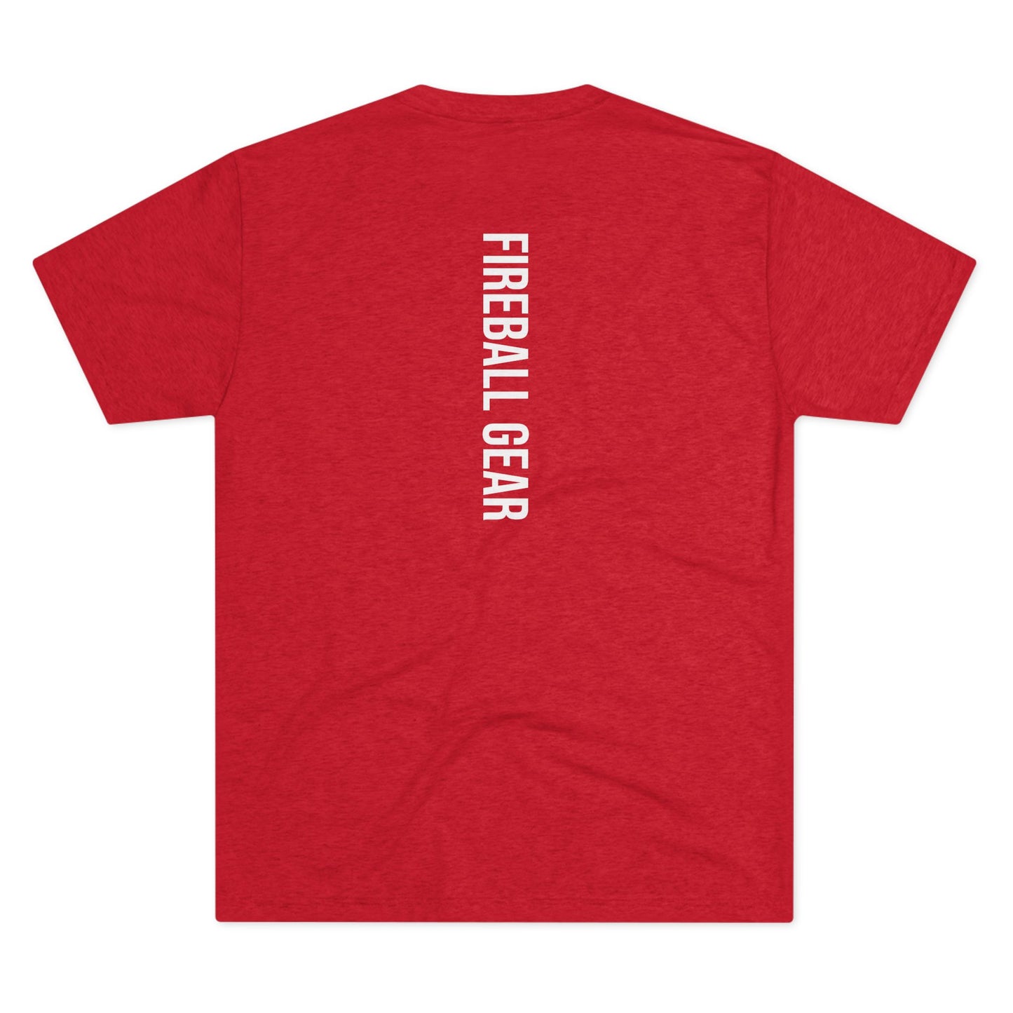 Fireball Gear - Flame &amp; Gear - Camiseta unisex de mezcla triple blanca