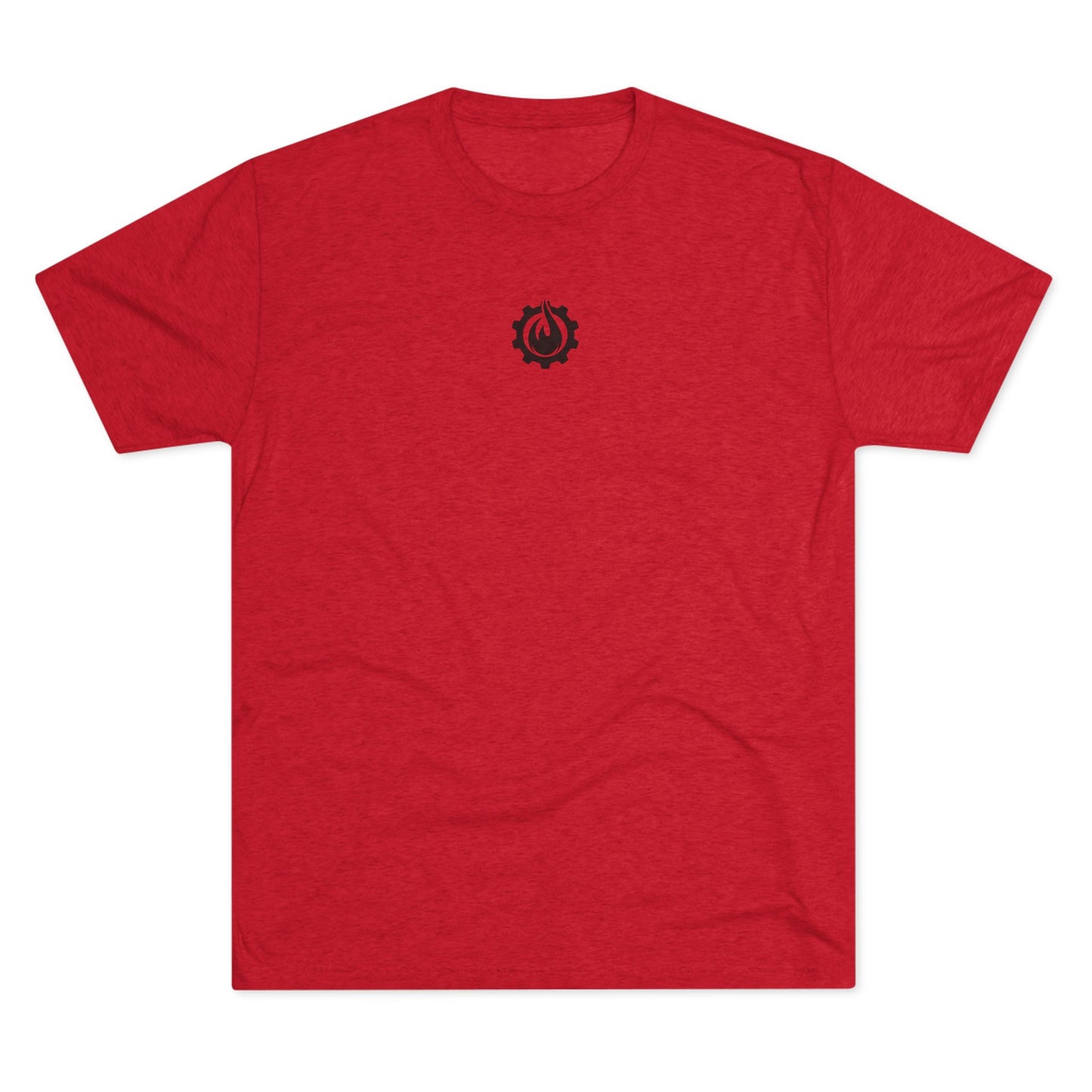 Fireball Gear - Camiseta unisex de mezcla triple negra con llamas y engranajes