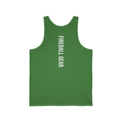 Fireball Gear – Flamme &amp; Ausrüstung – Weiß – Unisex Jersey Tank Top