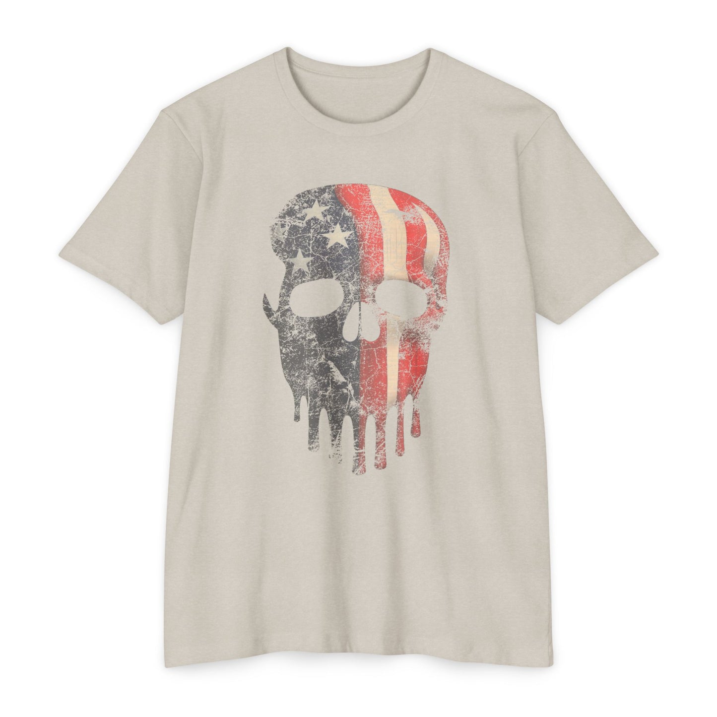 Bemalter Patriotischer Totenkopf - Unisex T-Shirt