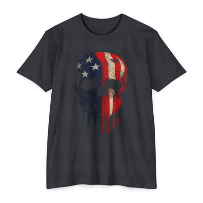 Bemalter Patriotischer Totenkopf - Unisex T-Shirt