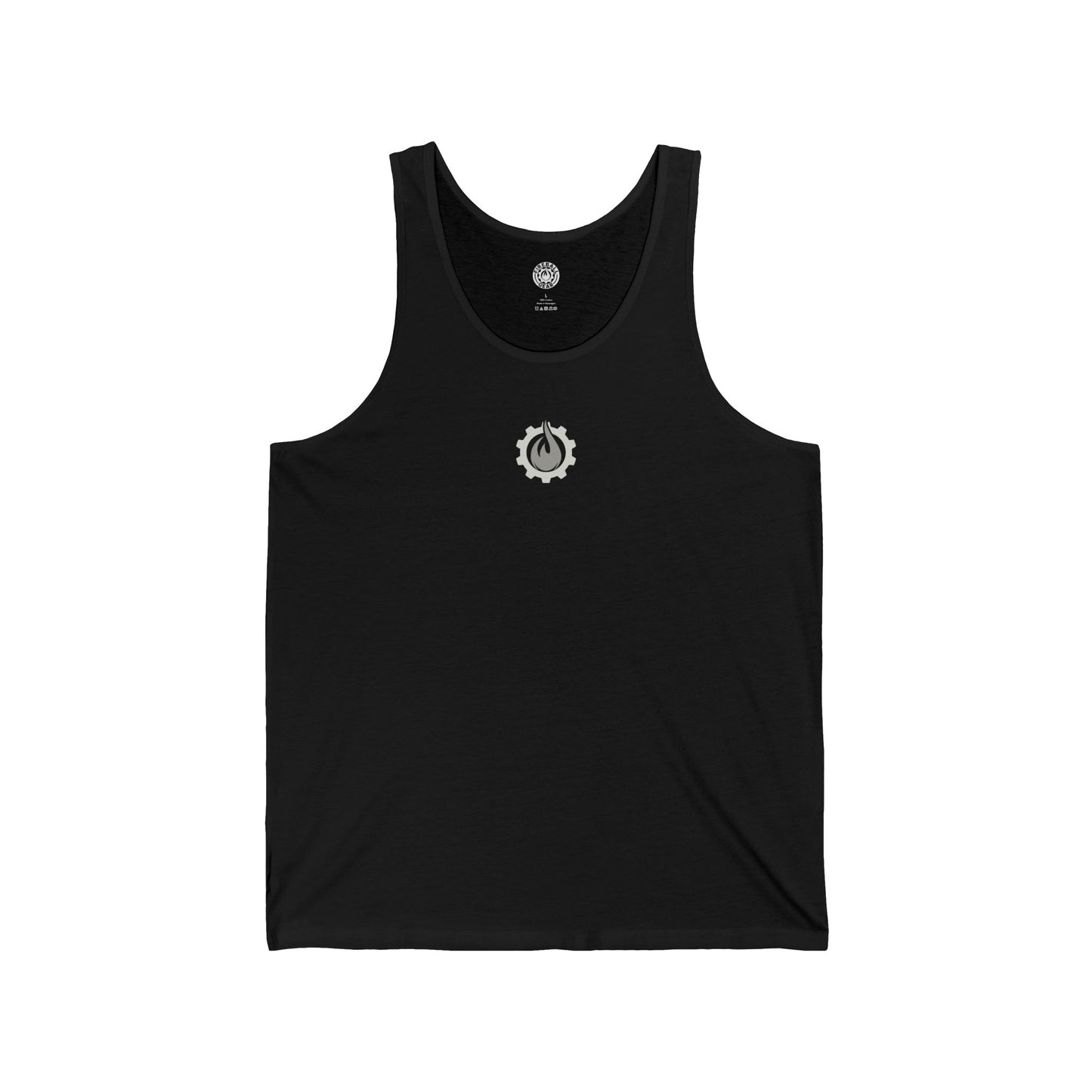Fireball Gear - Flame & Gear - Gray & White - Fitness Jersey Tank Top