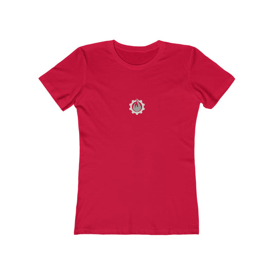 Fireball Gear - Flame & Gear - Gray & White - Women's Slim Fit - Fitness T-shirt