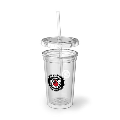 Fireball Enterprise – 16oz isolierter Acrylbecher mit Deckel und Strohhalm