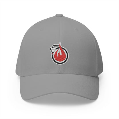 Fireball 3D - Brand Logo - Red & White - Light Colors - FlexFit Cap