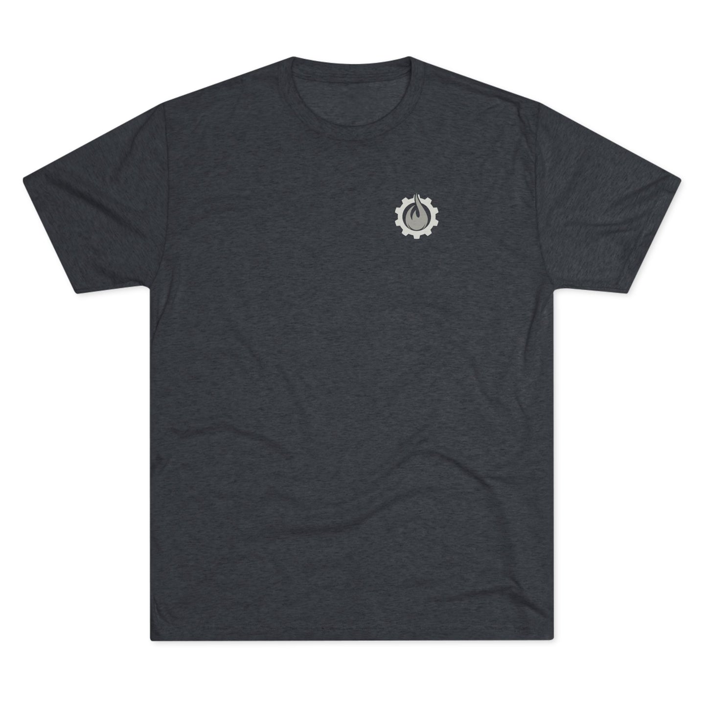 Fireball Gear - Flame &amp; Gear - Gris y blanco - Camiseta unisex de mezcla triple