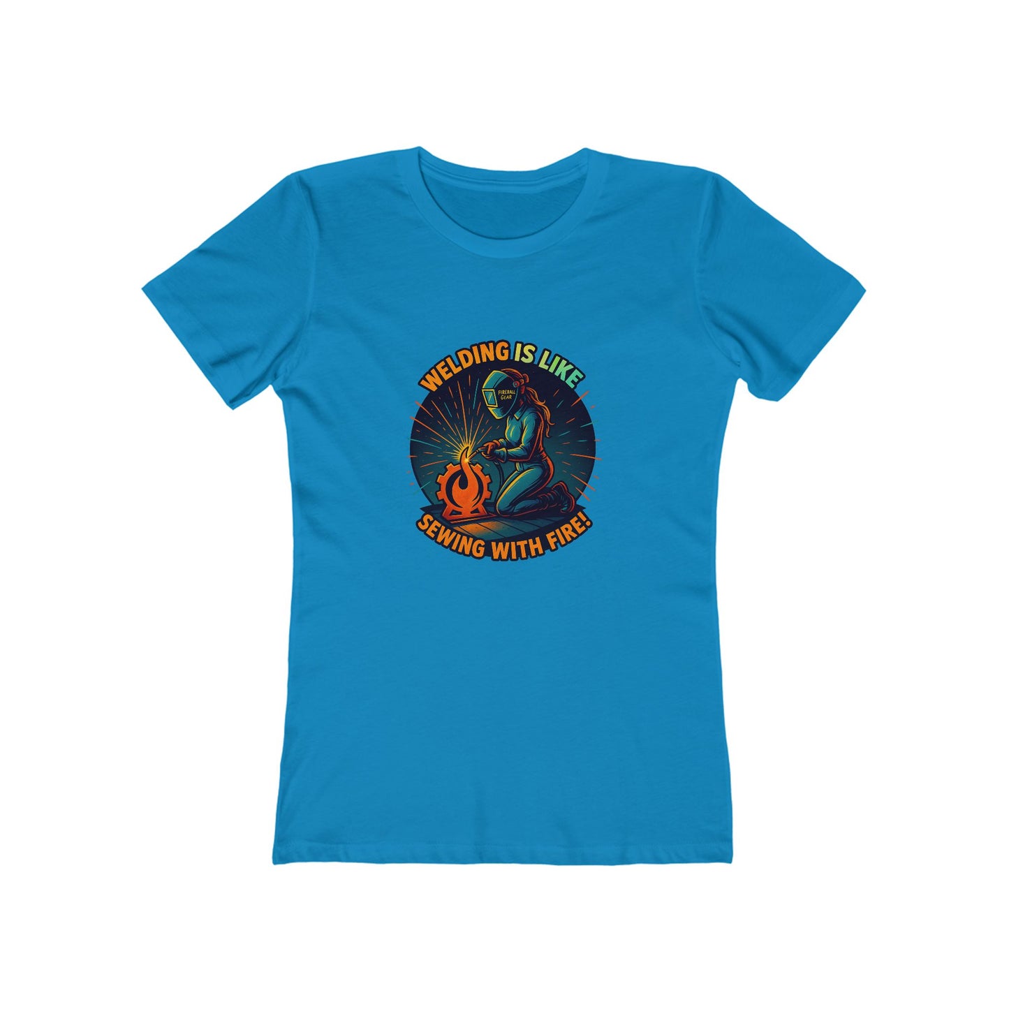 Soldar es como coser con fuego - Camiseta ajustada para mujer